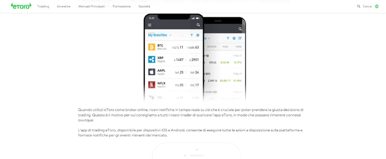 eToro App per investire