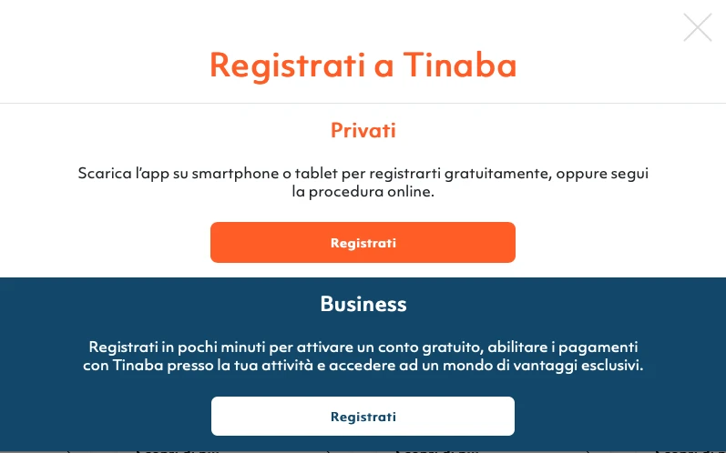 Registrati a Tinaba
