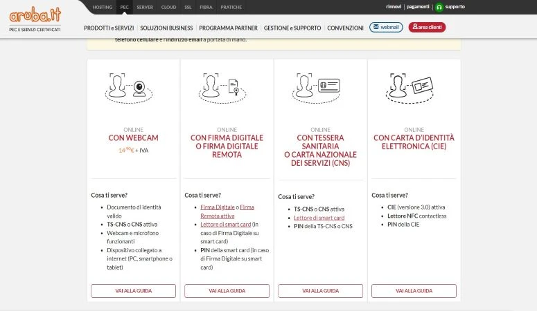 Aruba modalità di autenticazione