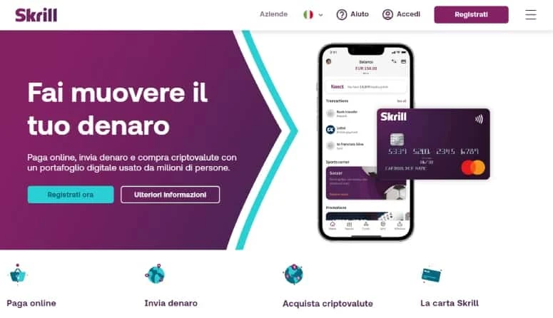 skrill sito ufficiale conto