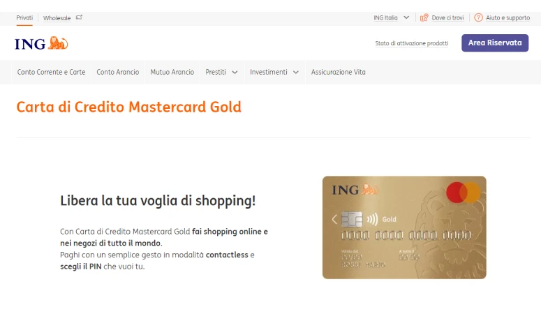 carta ING gold costo