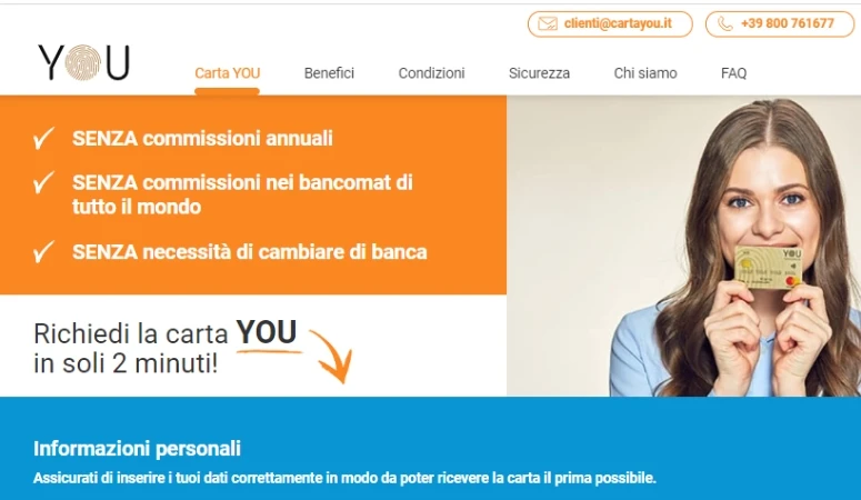 Carta YOU landing page