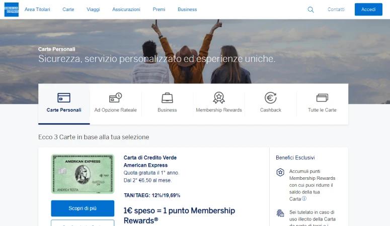 Carte personali American Express