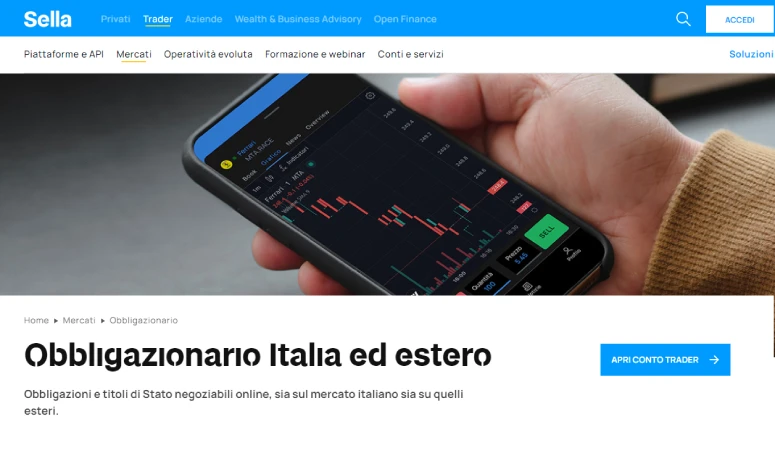 Piattaforme per comprare obbligazioni: Conto Trader Sella