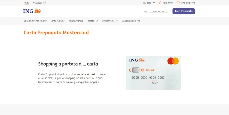 Carta prepagata ING