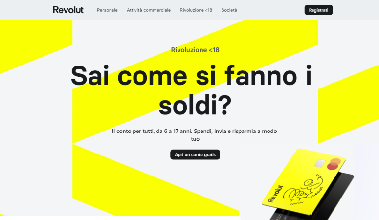 Carta Revolut under 18