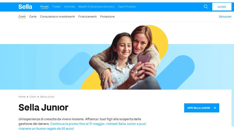 carta prepagata per minorenni Sella Junior