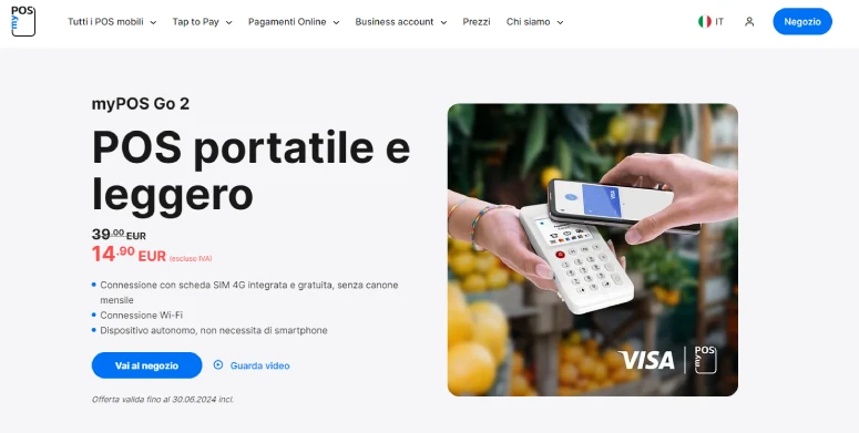 MyPOS Go 2 come funziona