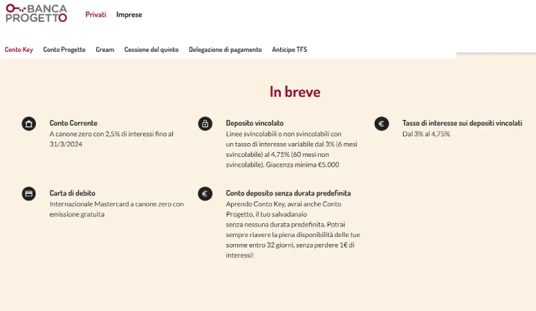 Come funziona il Conto Key