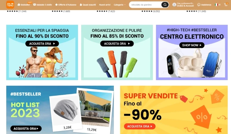 Promozioni e offerte Temu