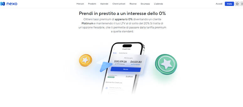 Prestiti Crypto nexo 