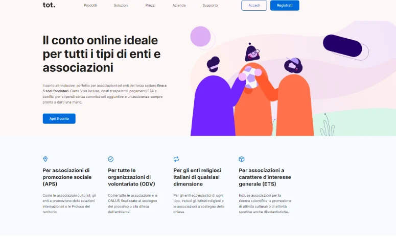 A chi si rivolge il conto associativo Tot