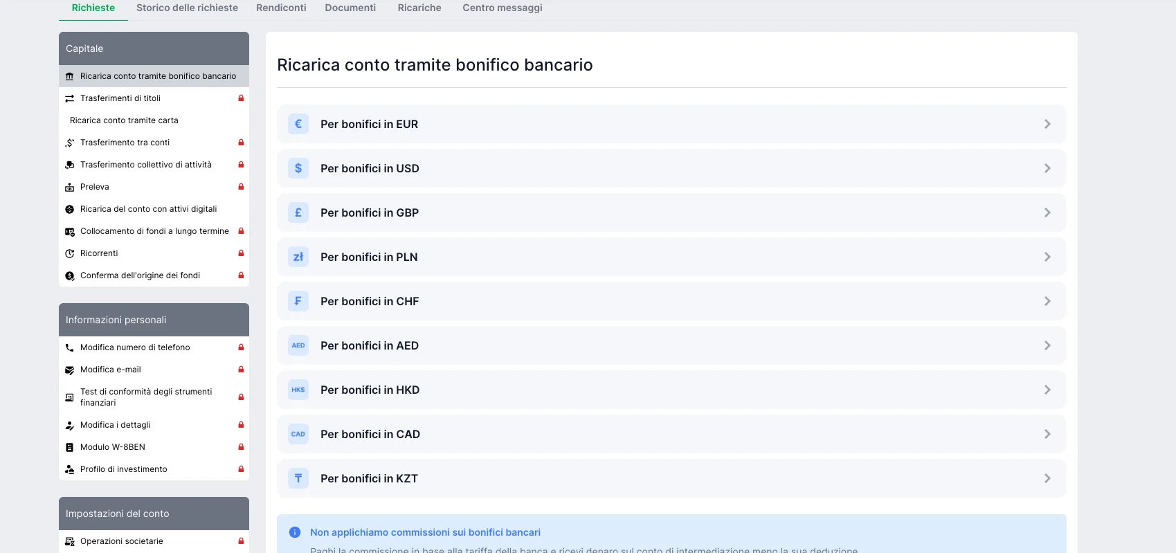 freedom24 ricarica conto