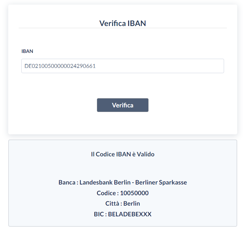 verifica iban esempio