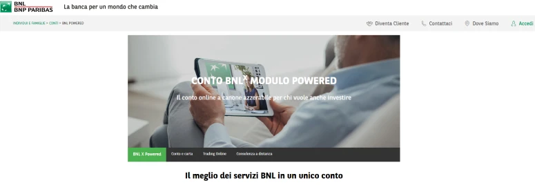 conto bnl x powered