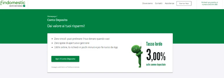 Conto deposito Findomestic