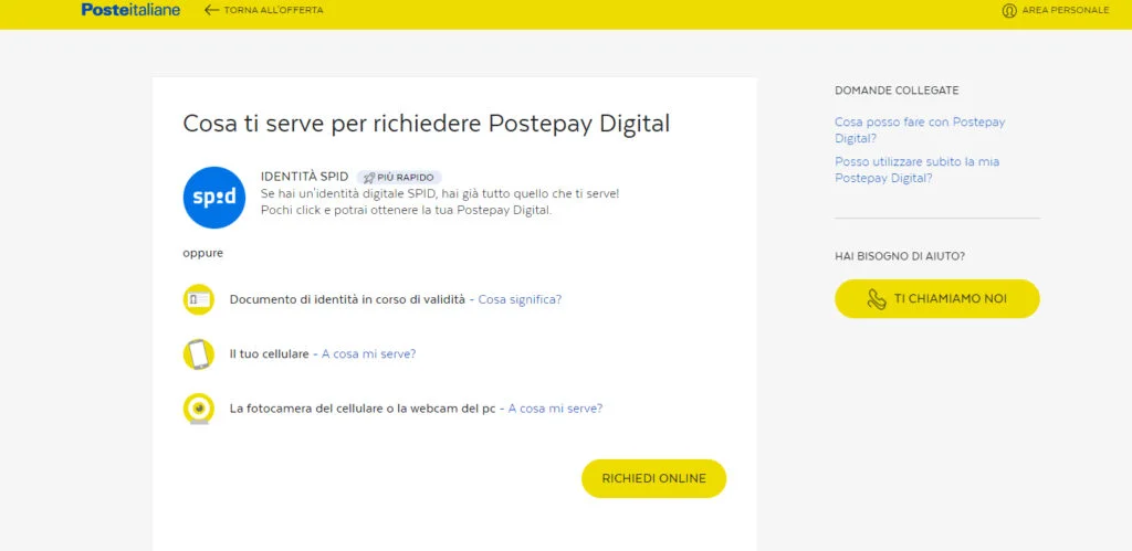 Come richiedere la Postepay Digital