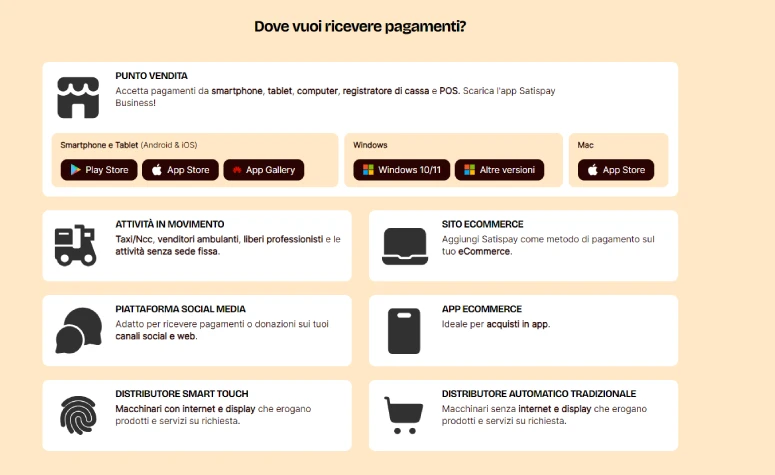 Dove ricevere i pagamenti con Satispay Business