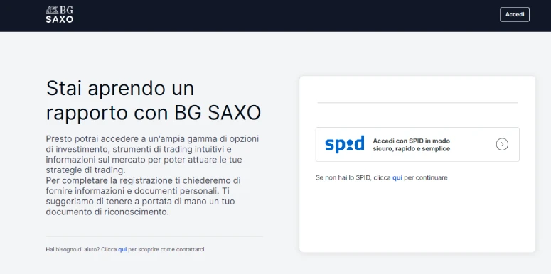 Come aprire un conto BG Saxo