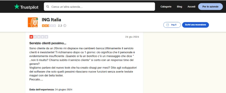 ing recensioni negative