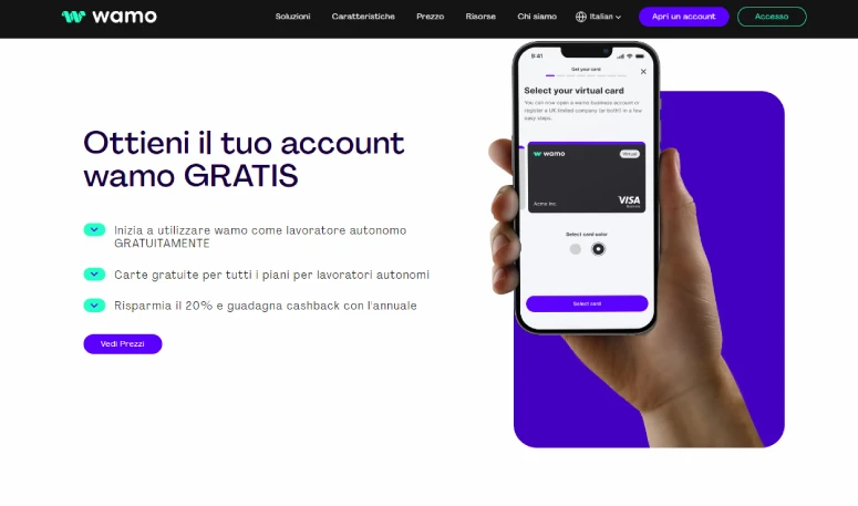 Aprire un account Wamo