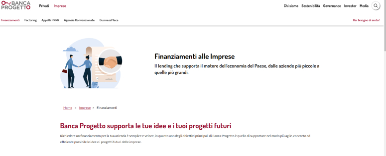 Banca Progetto finanziamenti