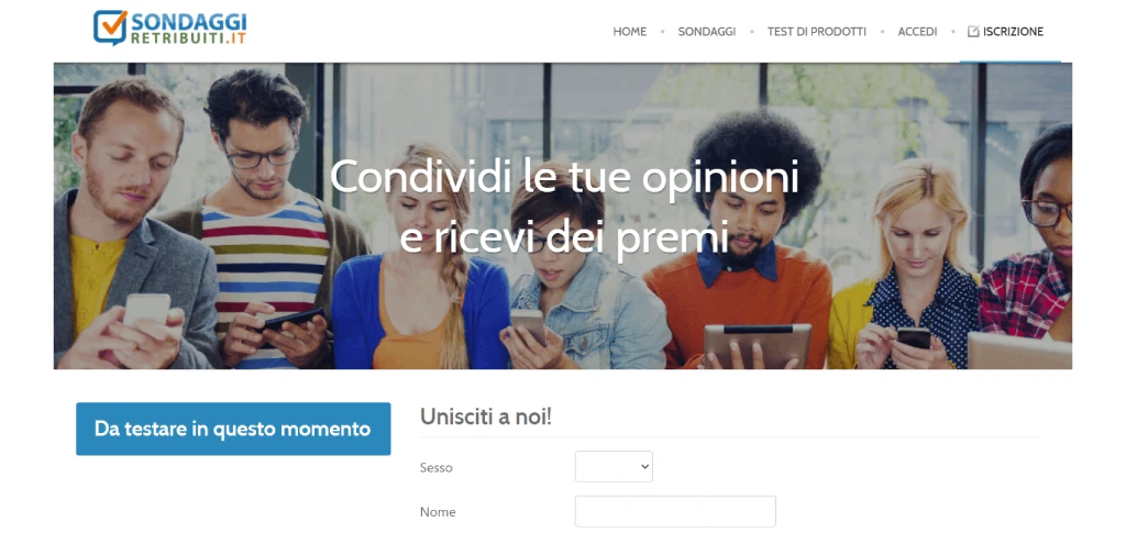 sondaggi retribuiti login