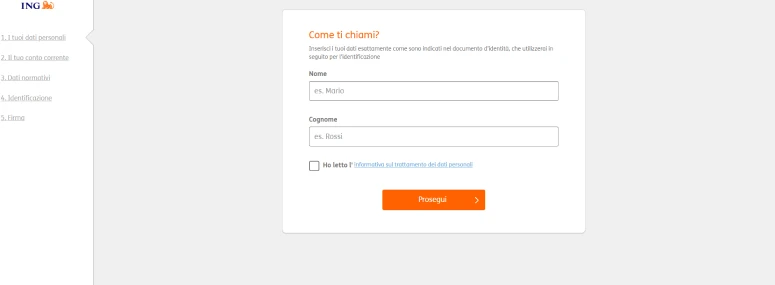 Apertura Conto Corrente Arancio