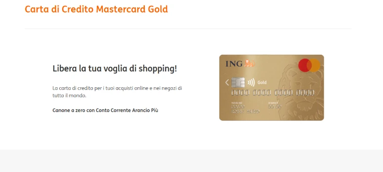 Carta di credito ING Mastercard Gold