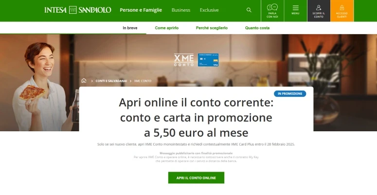 Conti intesa Sanpaolo per privati