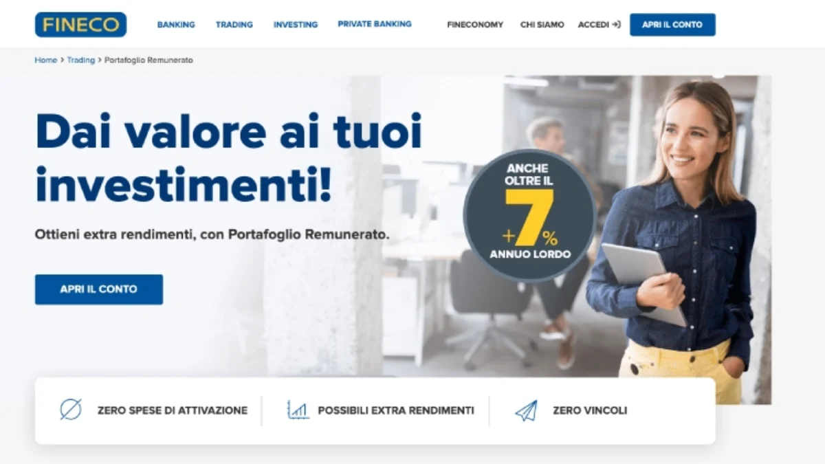 Come funziona il portafoglio remunerato Fineco