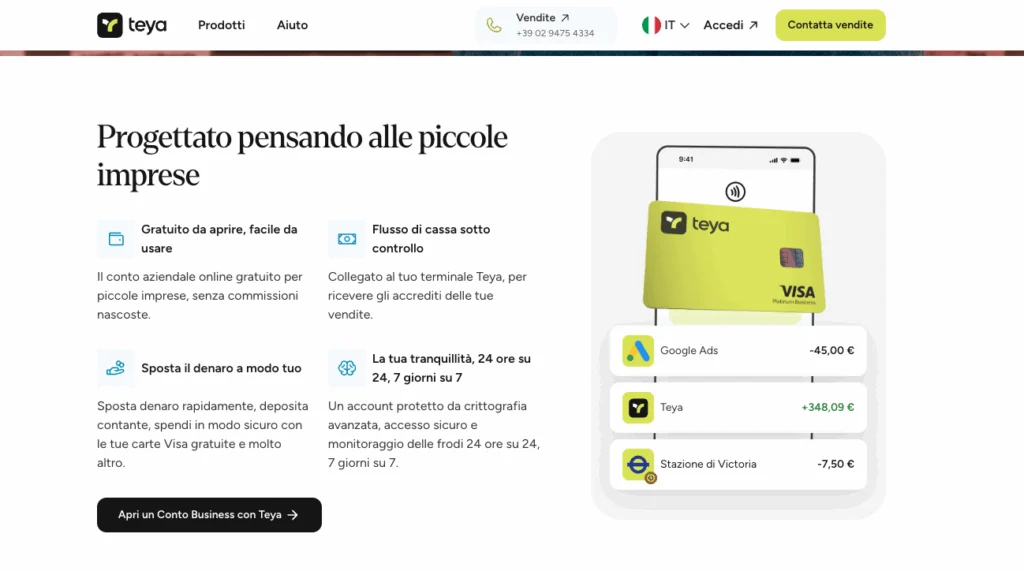 Conto aziendale Teya