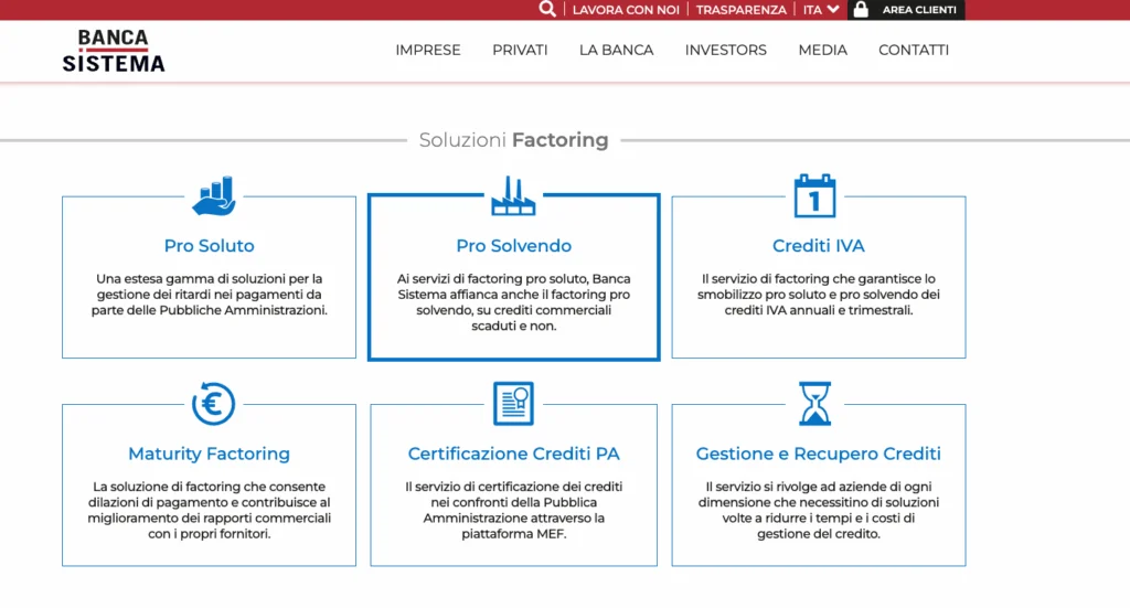 Factoring per le imprese