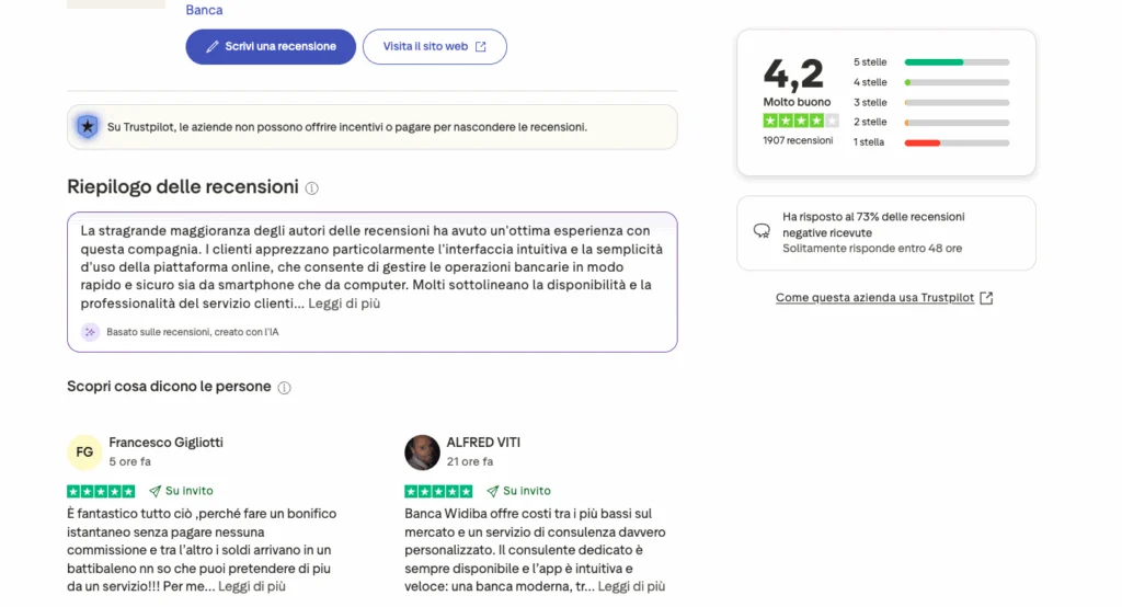 Recensioni Banca Widiba