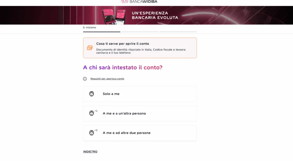 Come aprire un conto Widiba