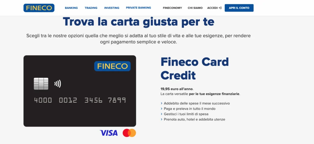 Carta di credito Fineco2