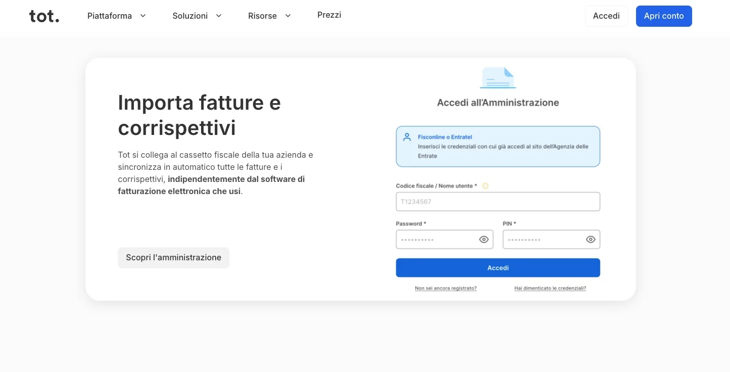 Toto Plus fatturazione