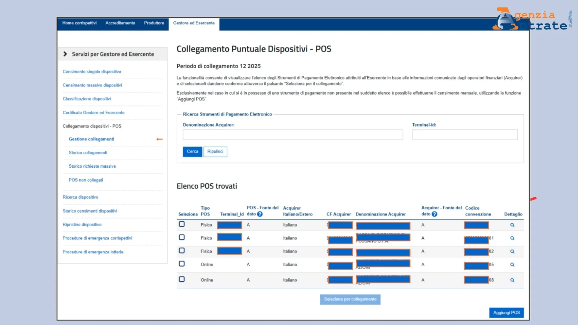 associazione nuovo POS