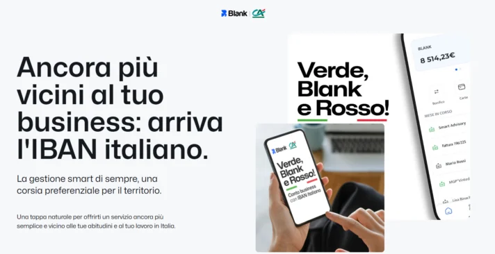 Blank CA, arriva l'IBAN italiano per i conti aziendali