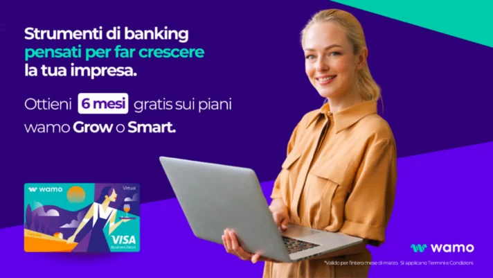 wamo offre conto a canone zero, carta e POS senza commissioni alle imprenditrici
