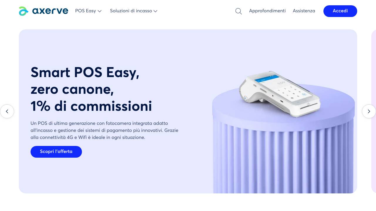 Homepage Axerve Easy POS Canone