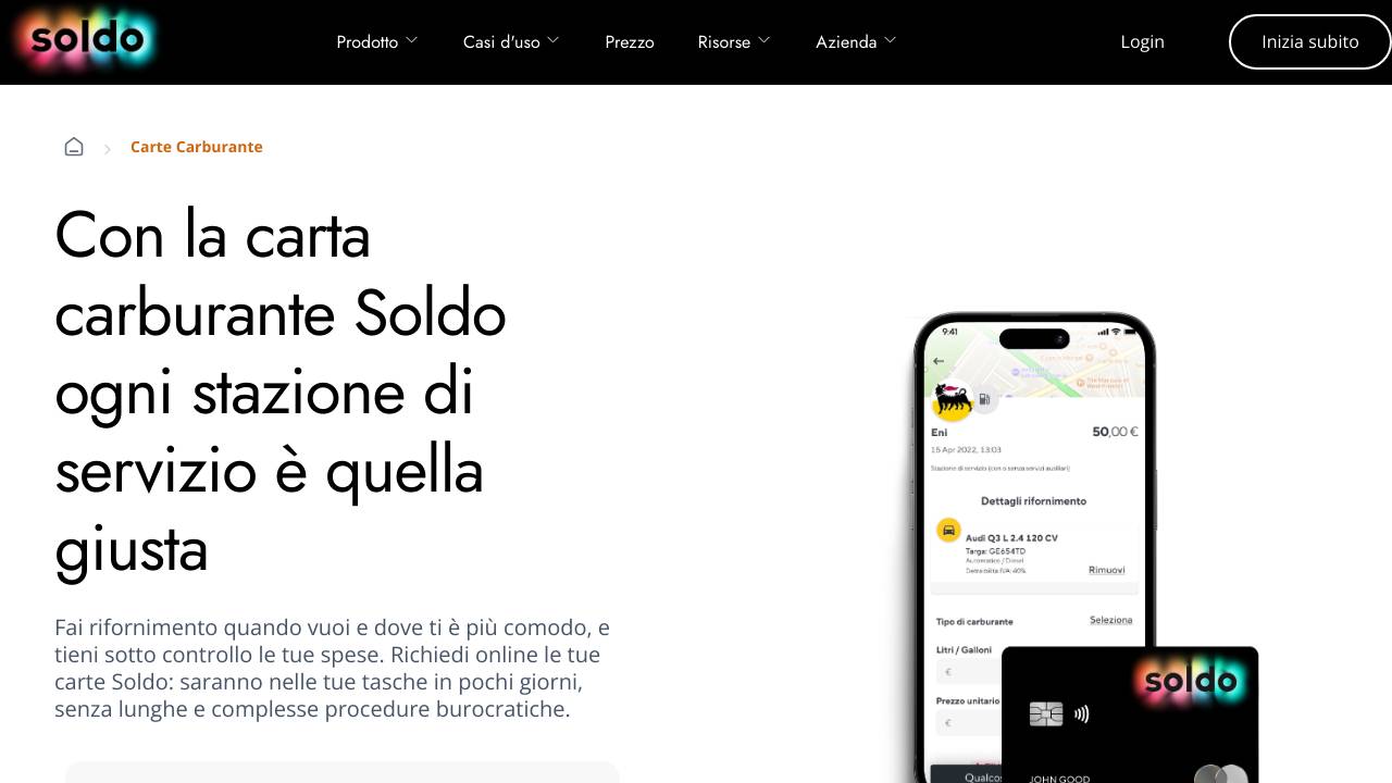 Homepage Soldo Carburante