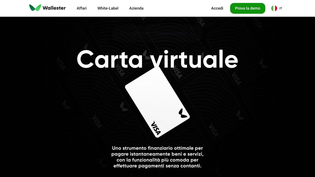 Homepage Carta Virtuale Wallester