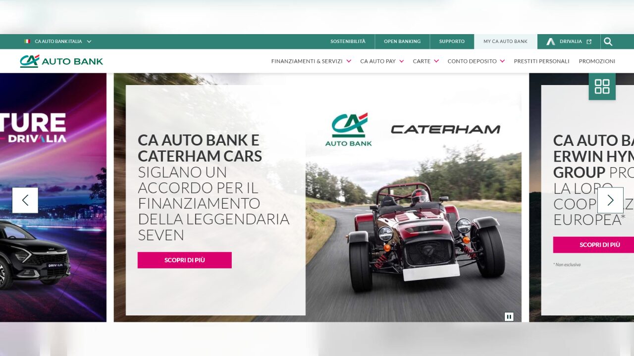 Homepage Conto deposito CA Autobank