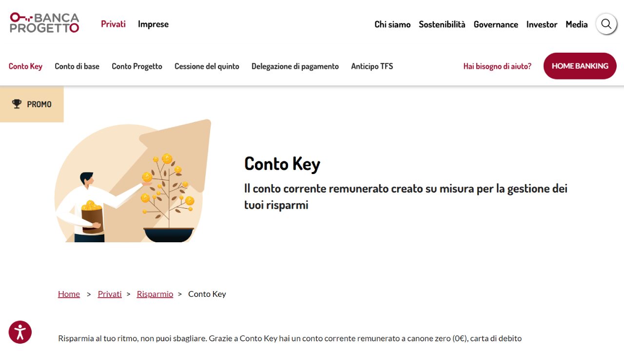 Homepage Conto Key