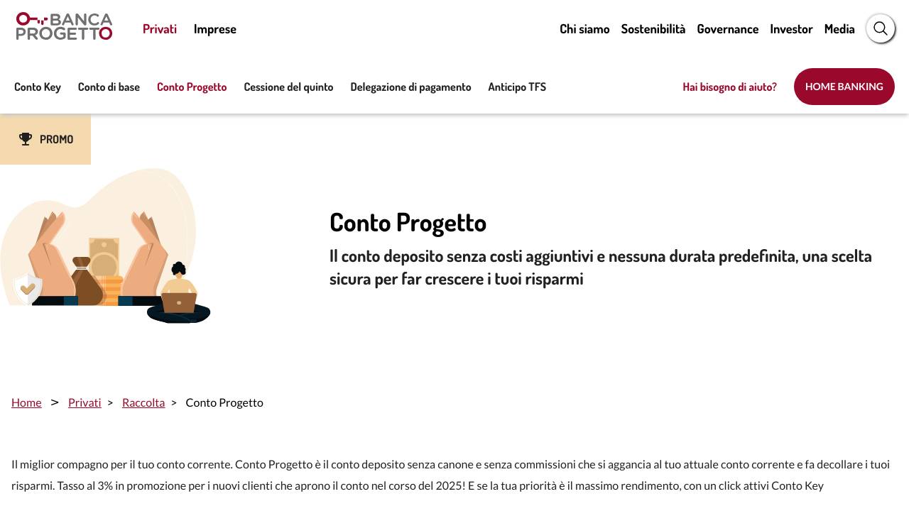 Homepage Conto Progetto