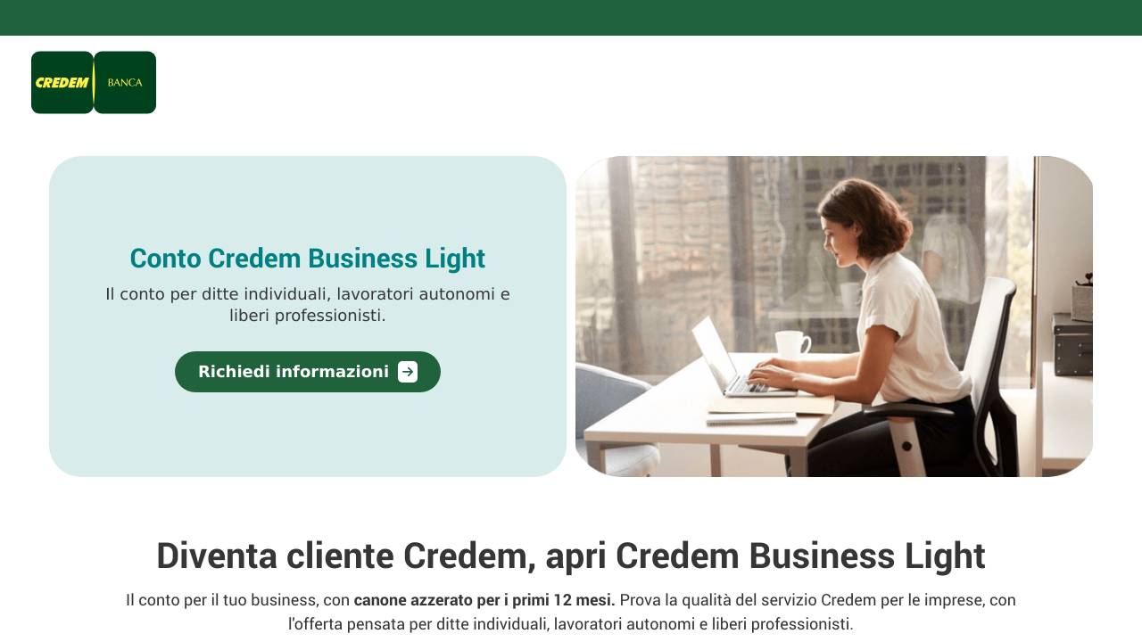 Homepage Credem Business Now