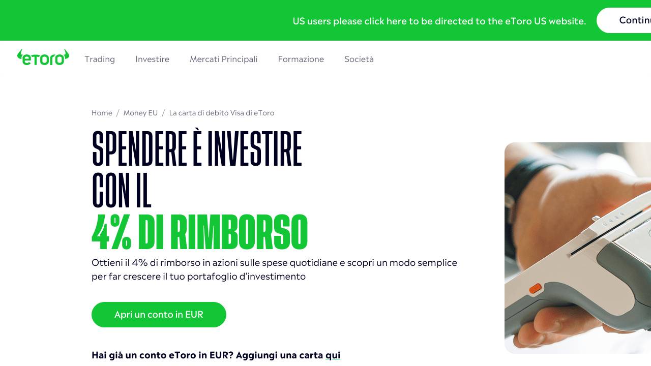 Homepage eToro carta