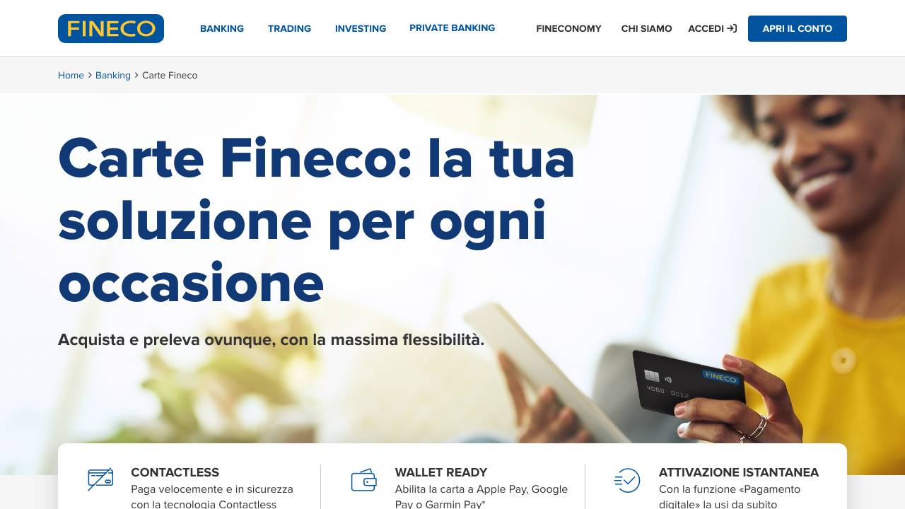 Homepage Fineco Prepagata