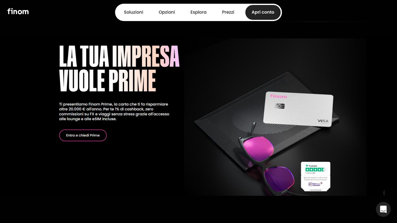 Homepage Finom Prime